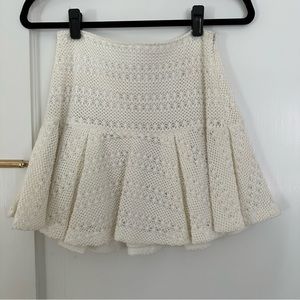 Derek Lam 10 Crosby White Eyelet Crochet Mini Skirt